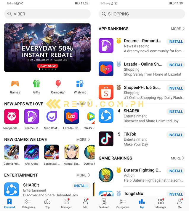 Huawei Y6p: AppGallery's top apps via Revu Philippines