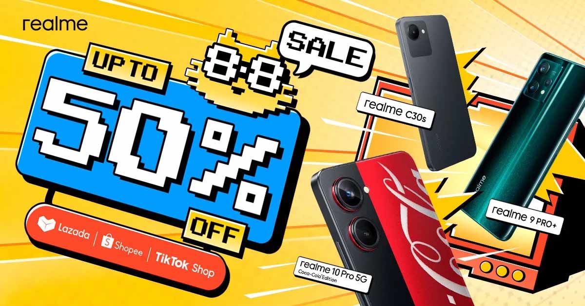 Get up to 50% off realme devices at 8.8 sale in PH - revü