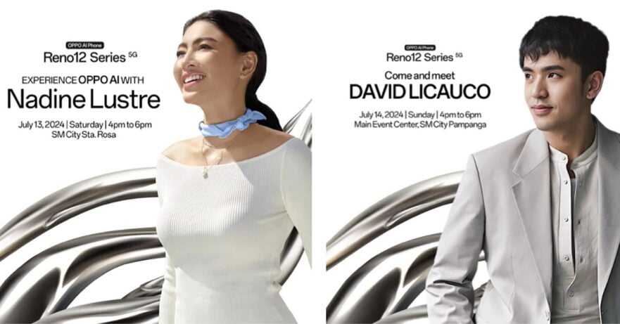 OPPO Reno12 Series 5G launch details with Nadine Lustre and David Licauco via Revu Philippines