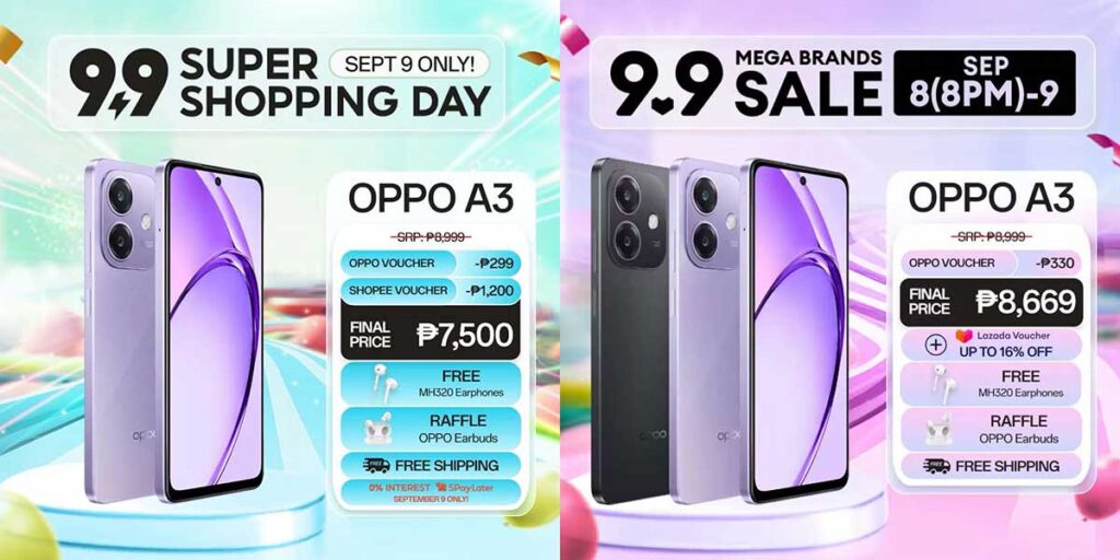 OPPO A3 9.9 sale price via Revu Philippines