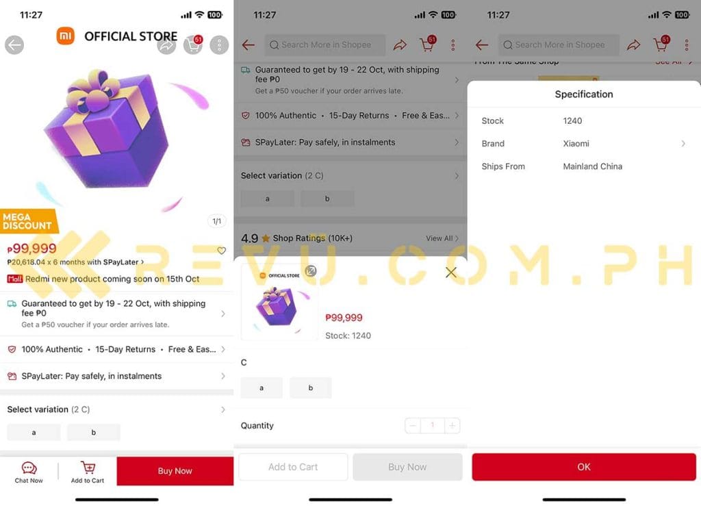 A Redmi A3 Pro listing was probably spotted by Revu Philippines on Shopee