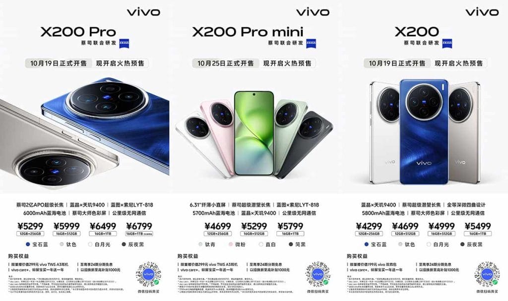 vivo X200 Pro and vivo X200 Pro mini and vivo X200 price and specs via Revu Philippines