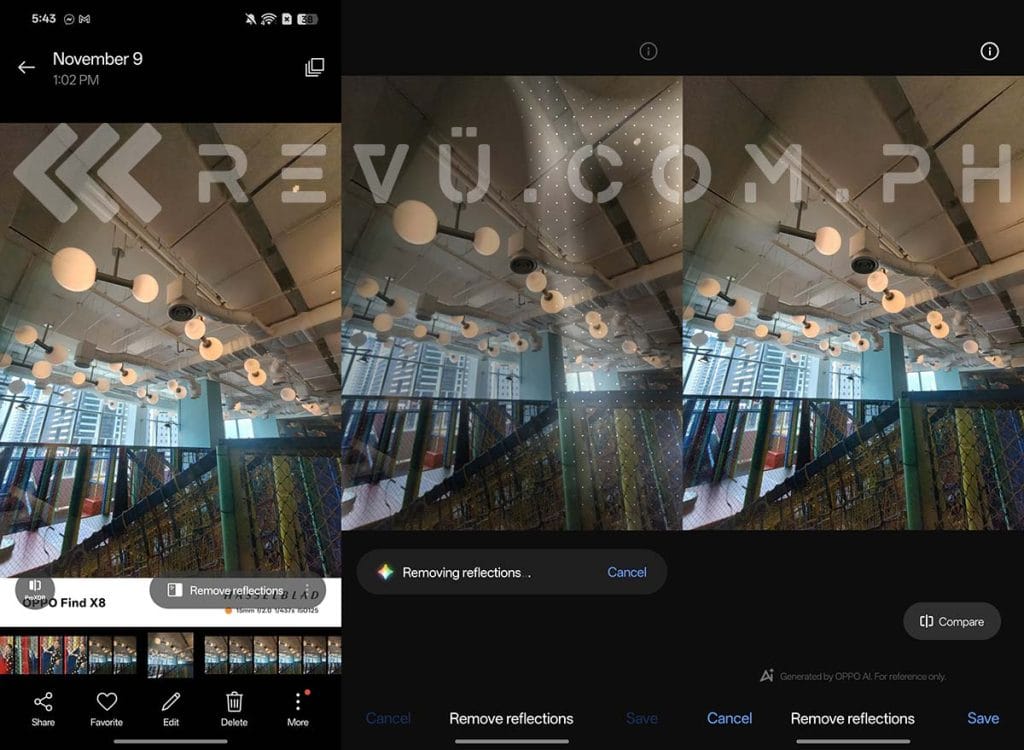 OPPO Find X8 Remove Reflections feature how-to by Revu Philippines