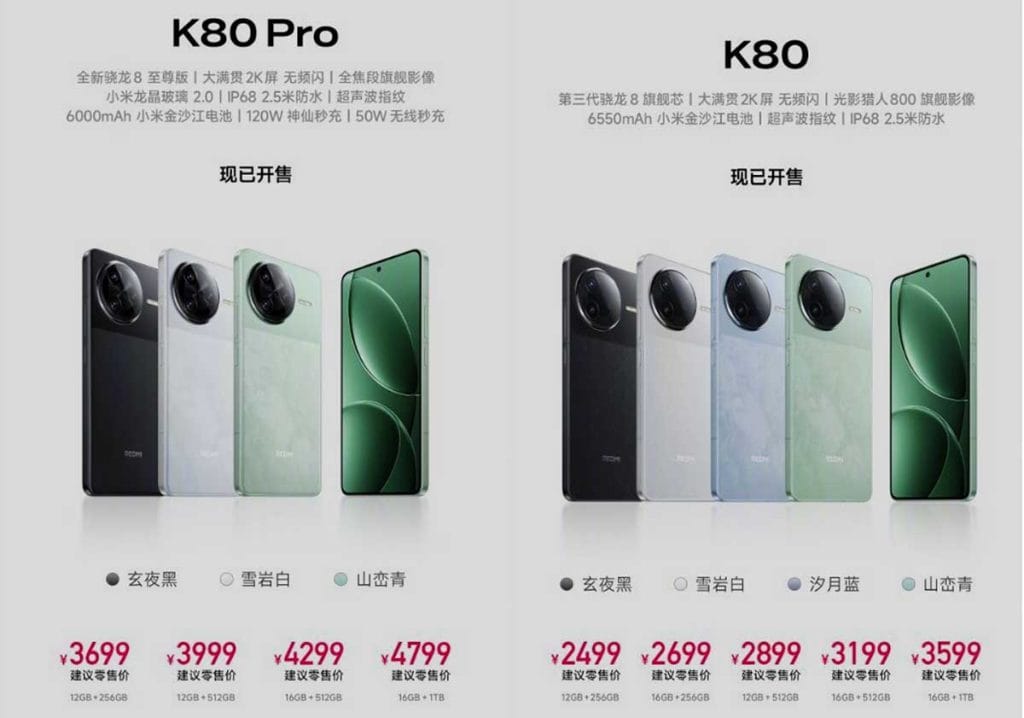 Redmi K80 Pro and Redmi K80 price and specs via Revu Philippines