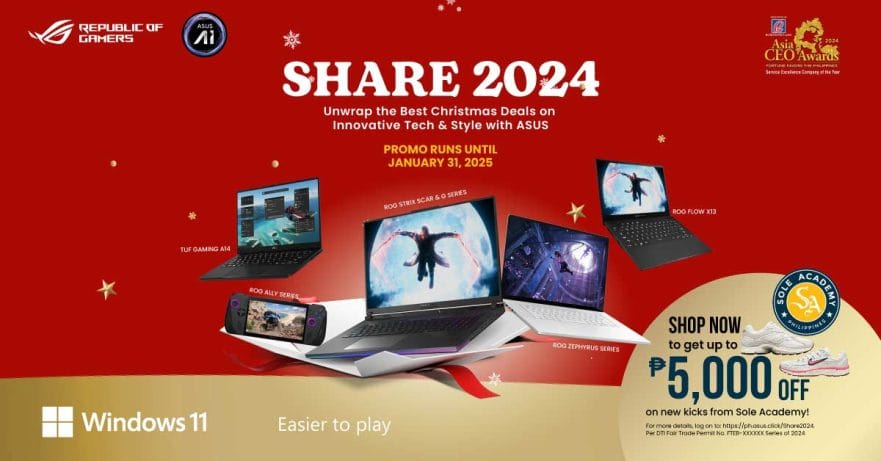 ASUS Share 2024 Christmas Sale details via Revu Philippines