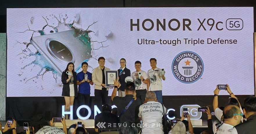 HONOR X9c 5G Guinness World Records title details via Revu Philippines